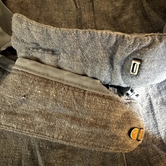 Lane Bryant Linen Cropped Pants Flat Front Above The Knee Hook & Eye Blue 18 - Picture 2 of 4